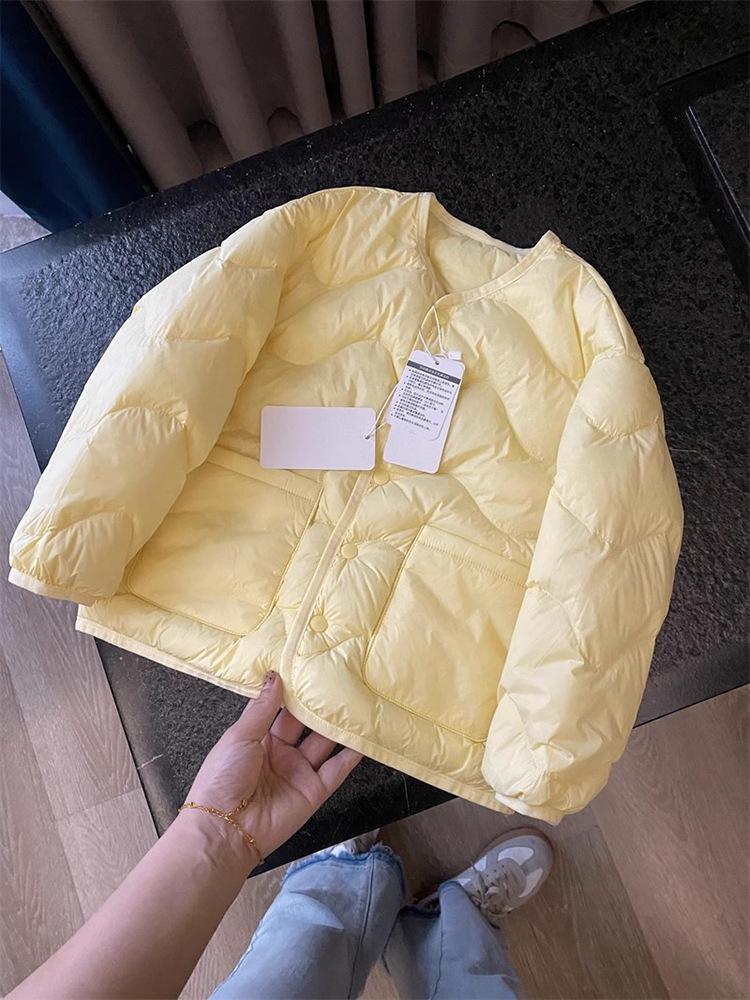 White duck down children's down jacket long-sleeved liner school uniform with light and thin warm jacket tide
