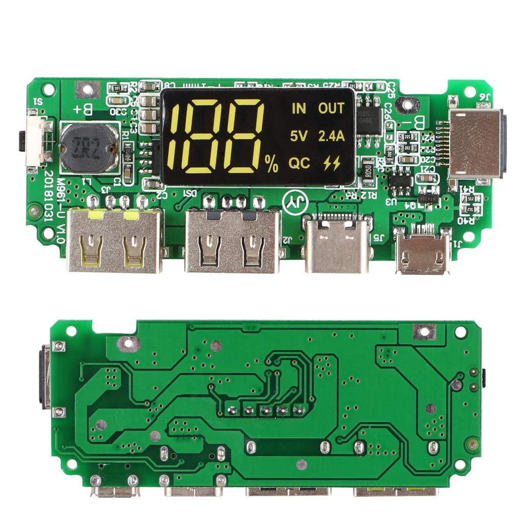 LED Dual USB 5V 2.4A Micro/for Type-C/ for USB Power Bank 18650 Charger Board Overcharge Overdischarge Short Circuit Protection