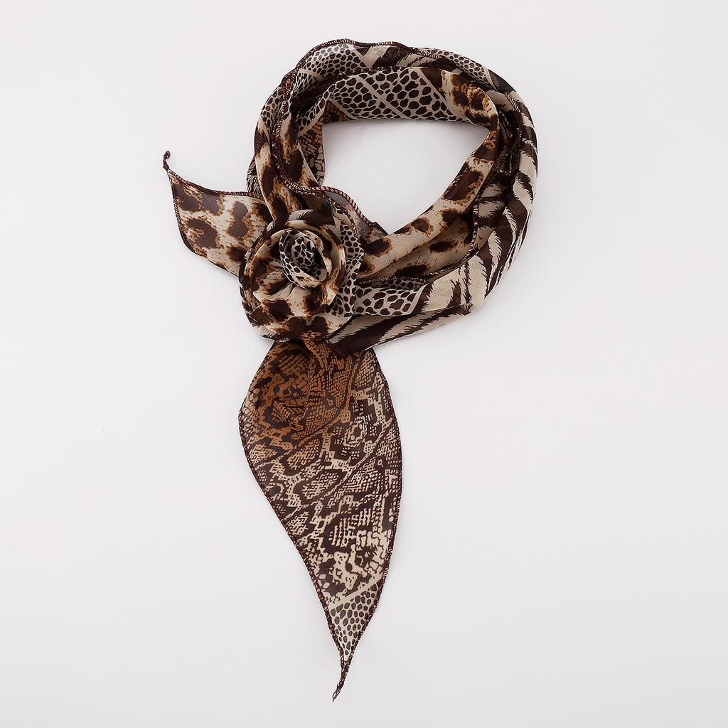 New Long Scarf High Grade Leopard Print Polka Dot Rose Fashion All Match Scarf Neck Decoration