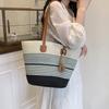 Portable Straw Bag Women's Large-capacity Woven Shoulder Tote Bag Seaside Vacation Woven Bag