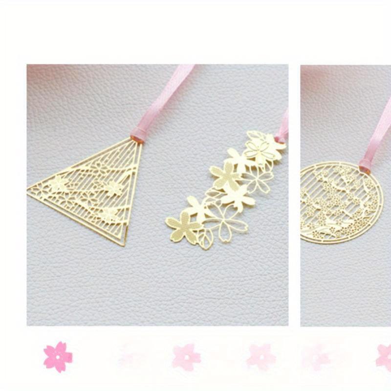 Cherry Blossom Series Chinese Style Hollow Bookmark Creative Small and Mini Brass Bookmark Page Clip