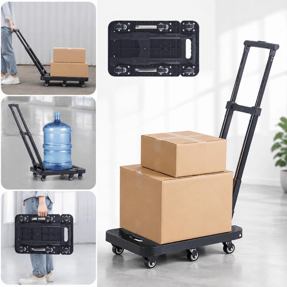 Strong Load-Bearing Foldable Hand Truck Labor-Saving Flatbed Cart Portable Trolley Cart Garden
