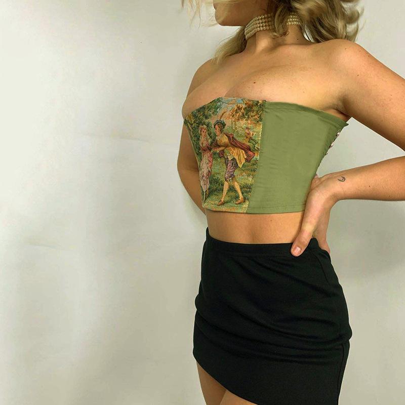 Summer Women Sexy Off-Shoulder Tube Tops 2023 New Strapless Backless Printing Tank Vests Tops Sexy Women Party Club Wear