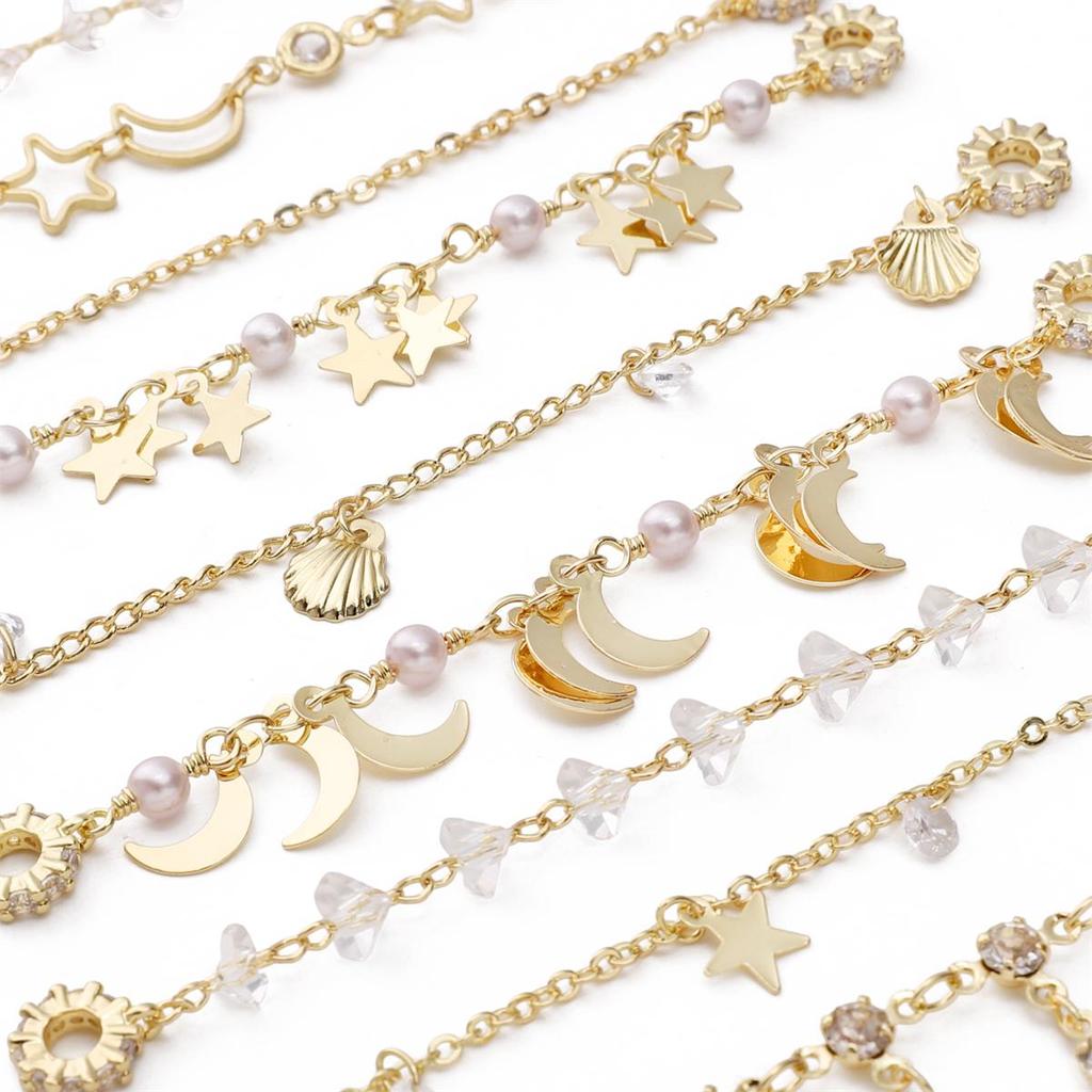 1pc/bag High Color Set Crystal And Bead Safety Chain DIY Bracelet Earrings Jewelry Accessories