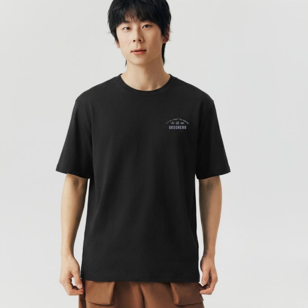 Skechers Breathable Round Neck Pullover Short Sleeve T-Shirt Men tops L126M017-0018