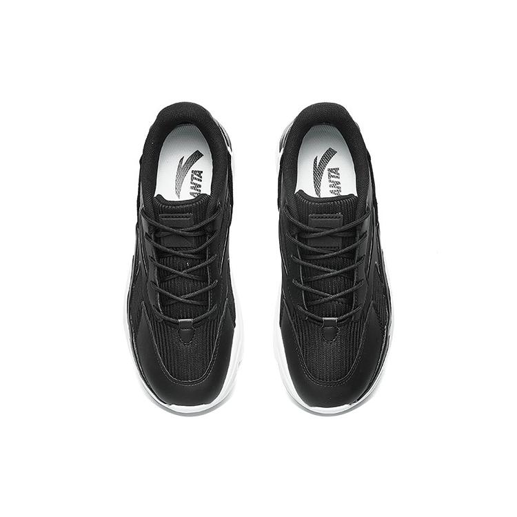 New Anta Cushioning Wear Resistant Low Top Chunky Sneakers Women's Black White 12818852-2