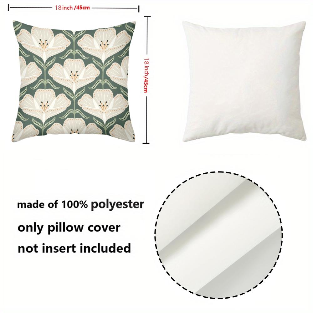 1 Pieces Floral Pattern Green Back Cushion Pillow Set Polyester Pillowcase, Sofa Decorative Cushion Cov Headboard Pillow