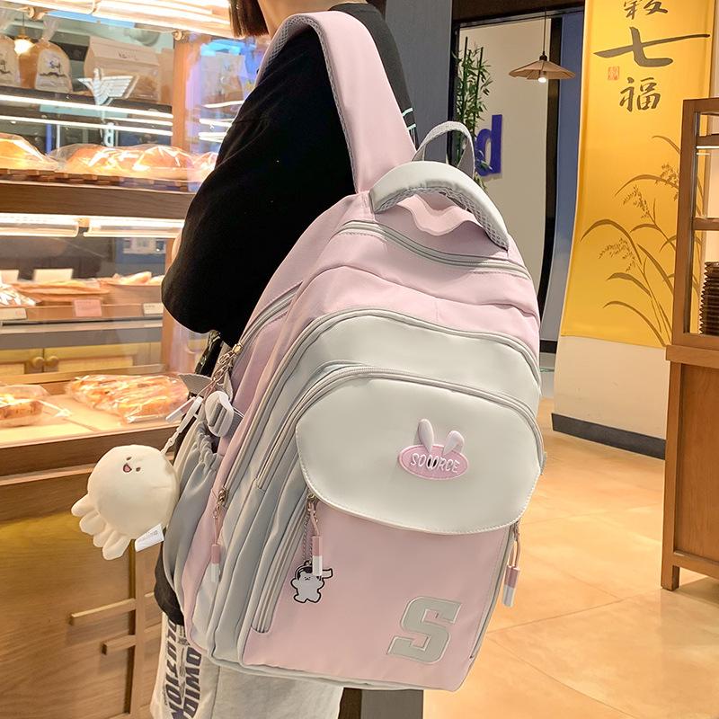 Children's schoolbags, elementary school students, girls, junior high school students, high school students, high-value contrasting colors