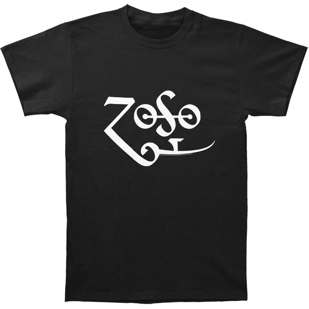 Men's Jimmy Page White Zoso Logo T-shirt  Black
