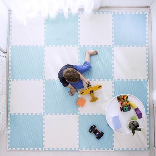 Ricokids Large Foam Puzzle Mat 60X60 Cm 4 Pcs Blue And White