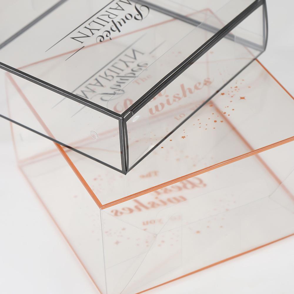 WTEMPO 10pcs Transparent Packaging Boxes Clear Plastic Portable Foldable Cake Boxes Durable Presentation Boxes for Candy and Desserts