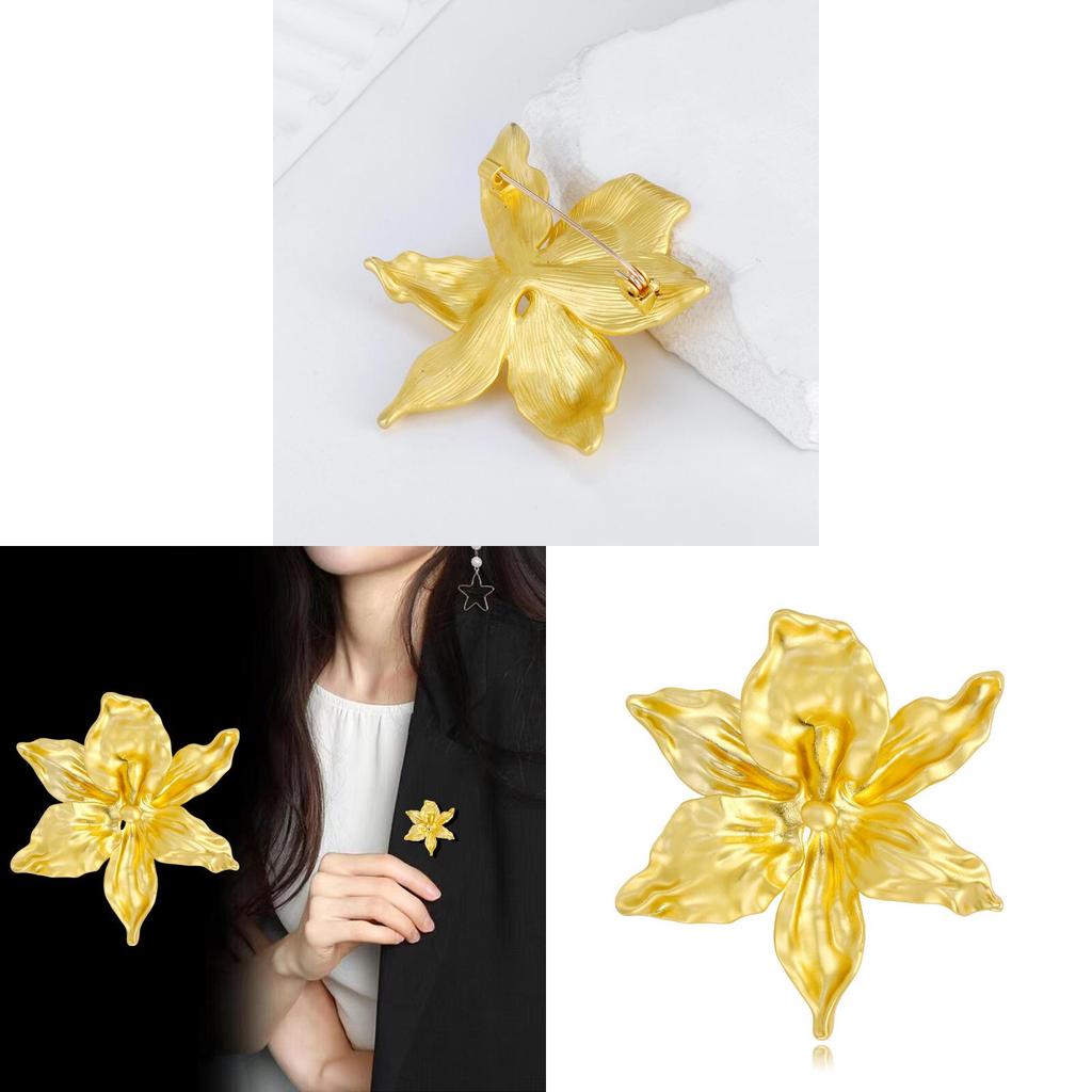 Vintage Floral Alloy Brooch Pin With Electroplated Finish For Women And Men