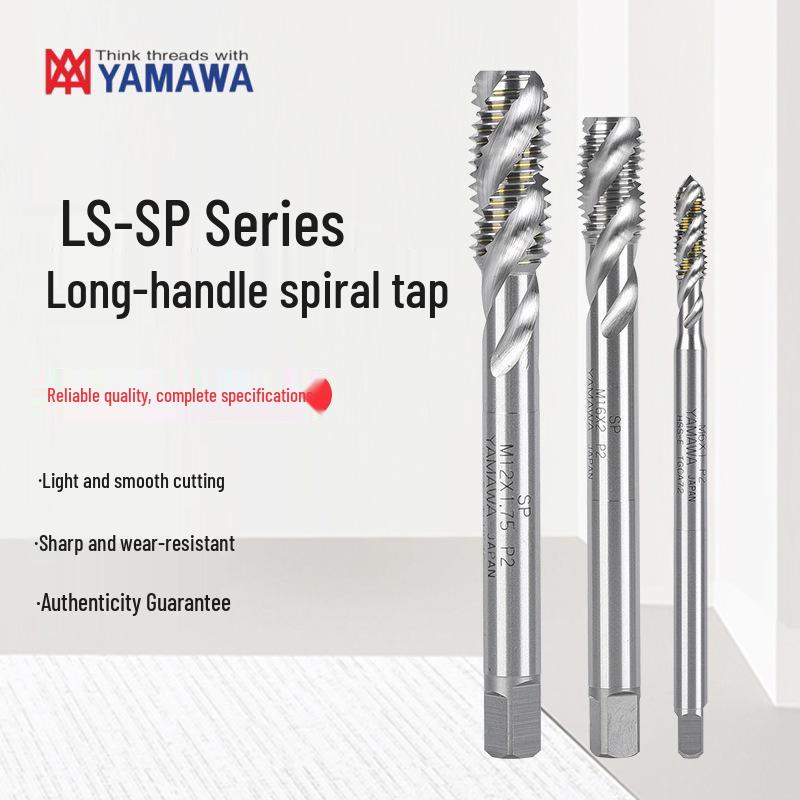 YAMAWA LS-N-SP Long Spiral Fluted Tap for Tapping Machine - Genuine Extra Long Handle Tap 100mm M6 x 1