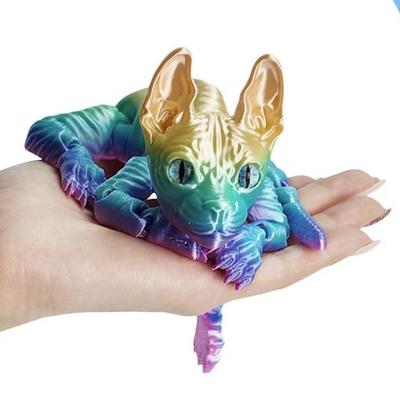 3D-gedrucktes Konigs Rex Katze Ornament, Bewegliches Nacktkatzenmodell, Bunt, 3D-Druck Sachen