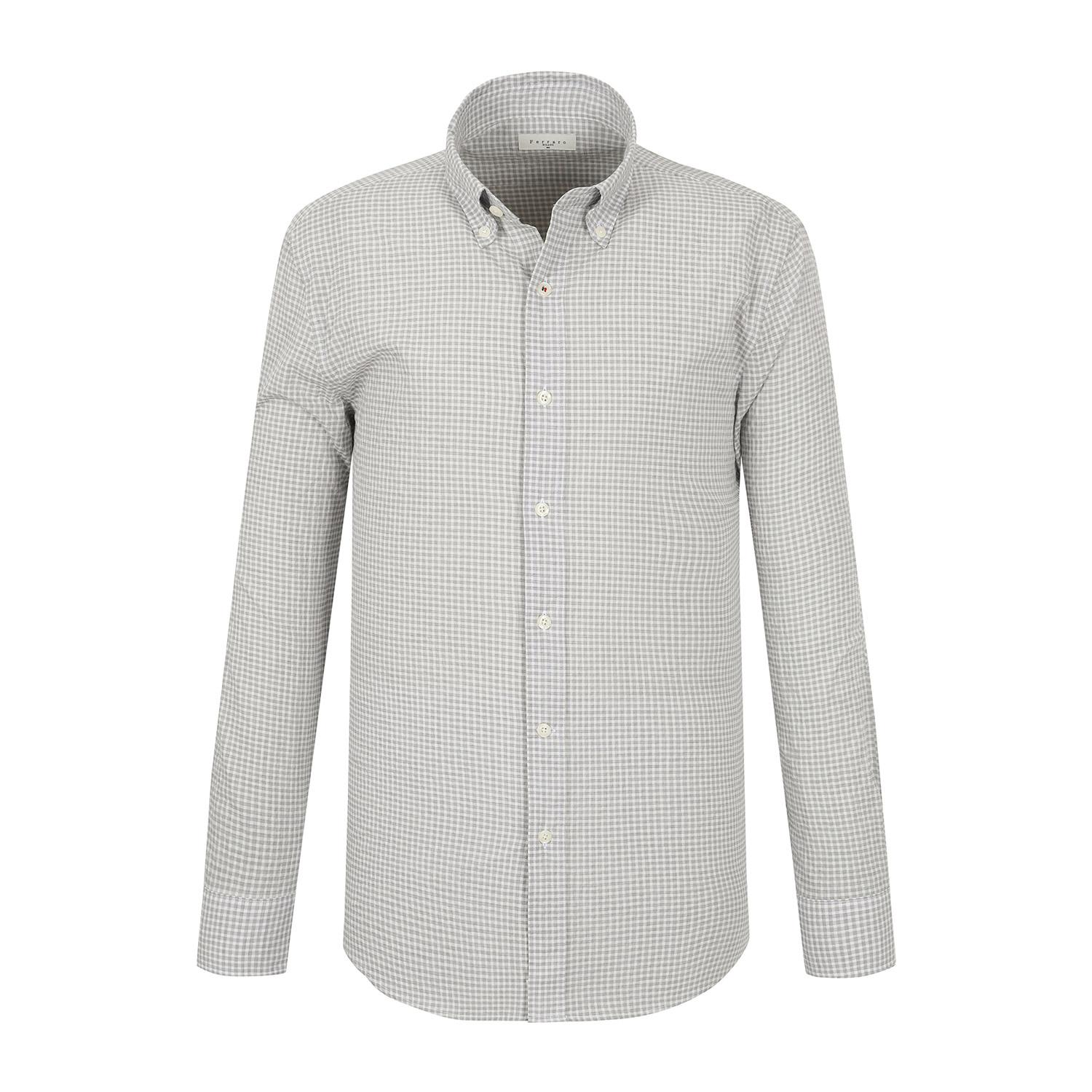 Рубашка Ferraro Milano в мелкую клетку L/Серая (Am0Ftwb10432) Gray.Am0Ftwb104/100