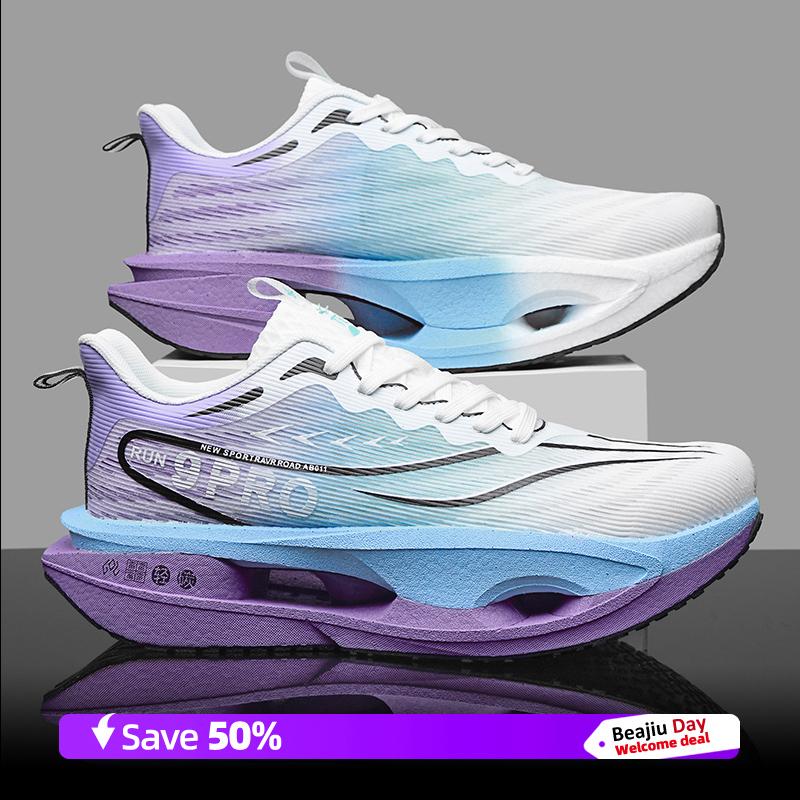 

Running Shoes Men Training Speciality Marathon Sports Breathable Lightweight Women s Comfortable Nonskid Leisure Sneakers 45 фіолетовий