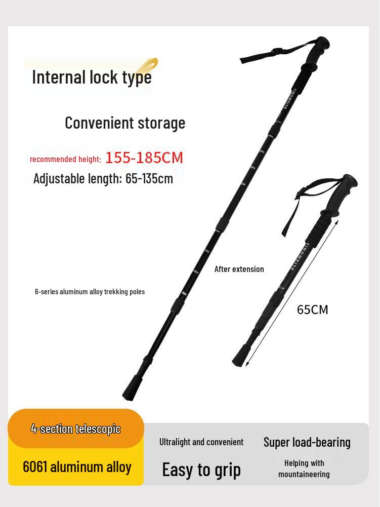 Kids' Folding Trekking Poles: Aluminum, Non-slip, Shock-Absorbing Design for Outdoor Hiking