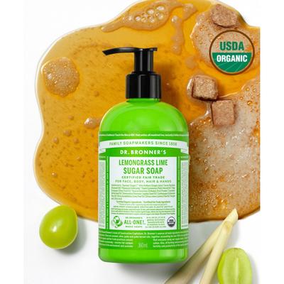 Dr.bronner S [face   Body cleanSer] lemongraSS Lime Sugar Soap 360ml