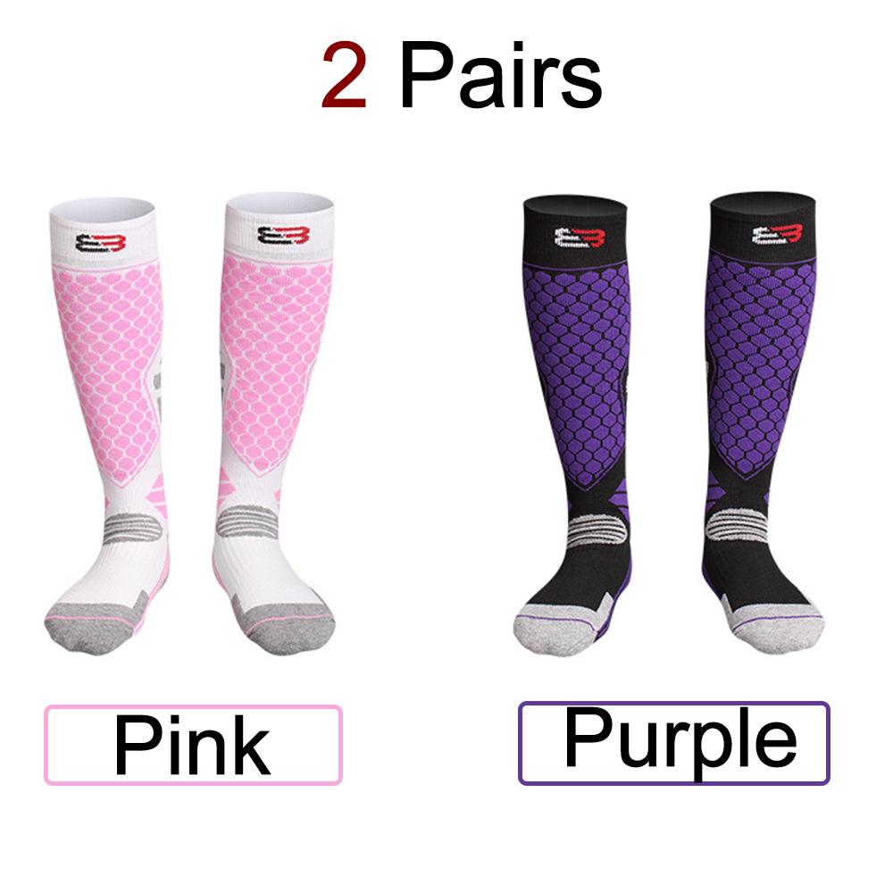 

2 пары женских зимних толстых спортивных носков для улицы, теплые, впитывающие пот, воздухопроницаемые, подходят для пешего туризма, катания на коньках, катания на лыжах One Size