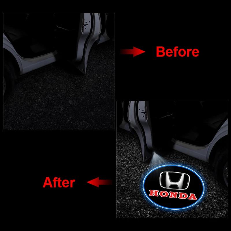 LED Car Door Welcome Lights Laser Projector Wireless Car HD Courtesy Lamp for Honda Mugen Power Honda Civic Accord CRV Hrv Jazz