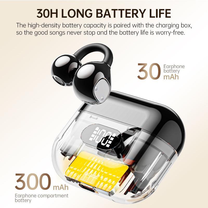 BT 5.4 Earbuds with LED Display OWS Wireless Earphone for Travel Clear Calls Waterproof Stereo Headphones High Quality Headset