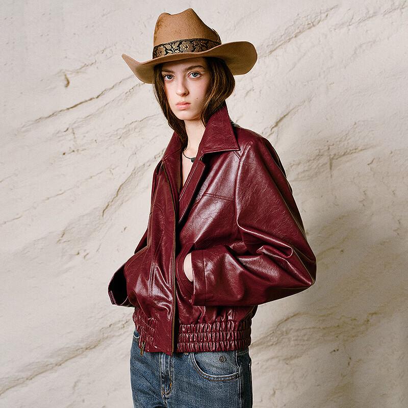 Liberté Series Vintage Moto-Style Faux Leather Jacket