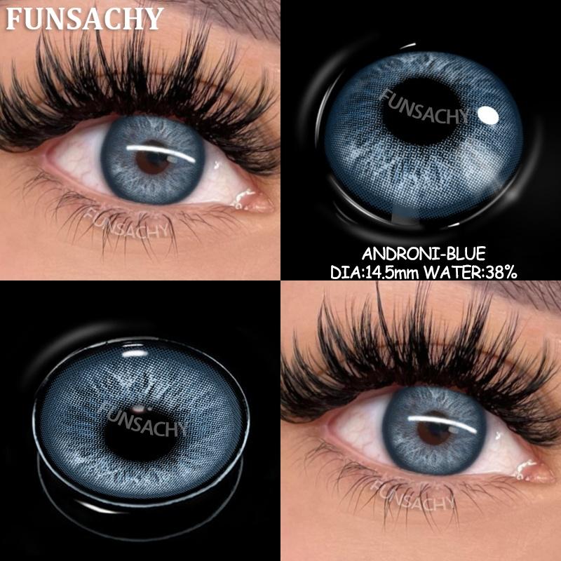 FUNSACHY 1 Pair Coloron Contacts Lens Yearly Use Natural Black Korean Brown Eyes Contact Pupils Cosmetics Fashion Softlen Yearly