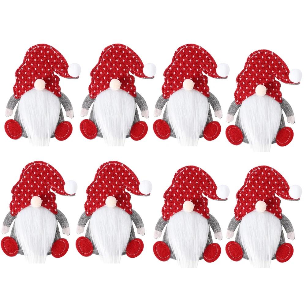 1-8PC Christmas Cutlery Holders Santa Claus Shaped Fork Knife Holder Bag New Year Xmas Party Tableware Cover Home Table Decor