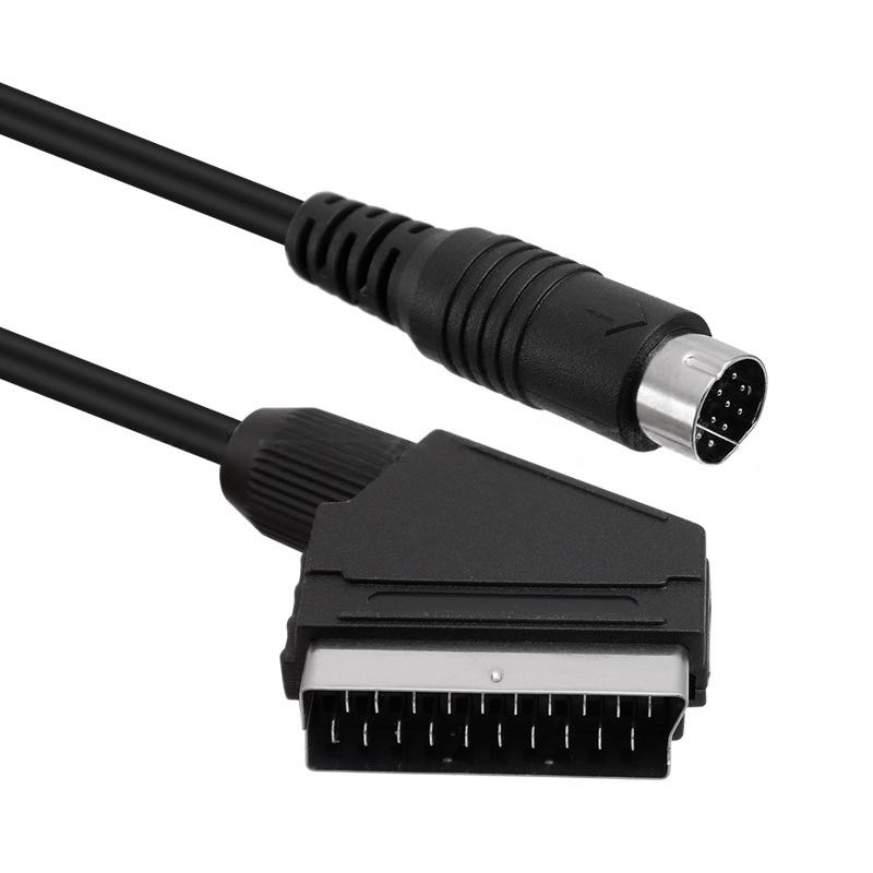 1.8m Scart Cable for Sega Saturn Controller Audio Video Cord for Sega Saturn RCA AV Stereo Extension Cable for PAL NTSC Console