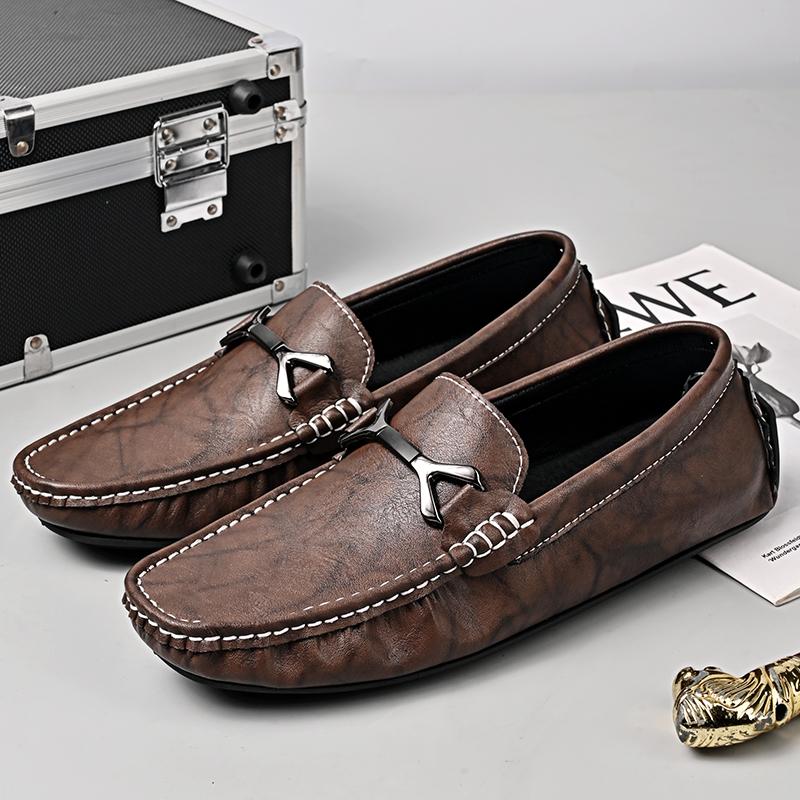 All-match Male Moccasins Flats Genuine Leather Men Shoes Casual New Brand Formal Mens Loafers Breathable Slip on Male Boat Shoes
