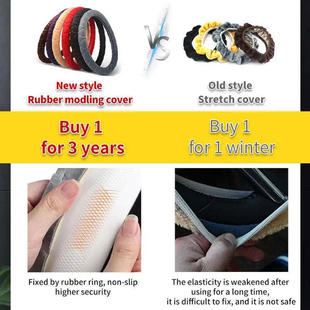 Soft Winter Warm Plush Car Steering Wheel Cover Universal Steering Wheel Cover For Car Auto Interior Accessories