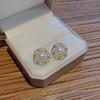 Silver needle pearl earrings retro niche stud earrings femininity earrings