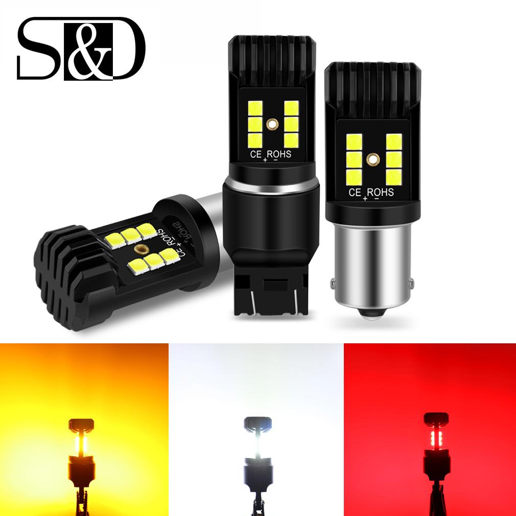 

1Pc PY21W LED 1156 BAU15S 1157 BAY15D P21/5W Led T20 7443 W21/5W Bulb 12SMD 3030 Car Turn Signal Brake Reverse Light Auto Lamp 1156 BAU15S PY21W белый