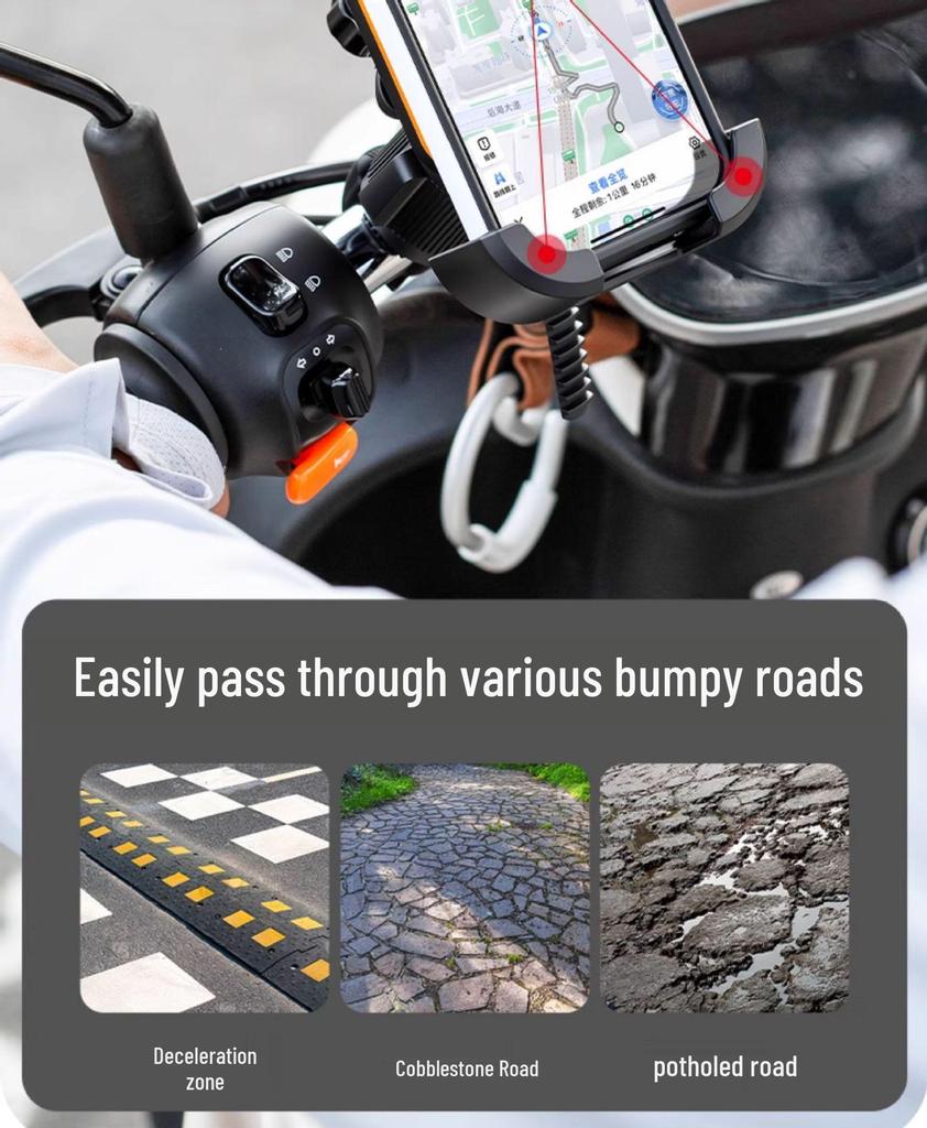 Electric Vehicle & Motorcycle Phone Holder with Battery for Navigation