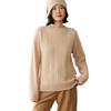 2026 Women's Autumn/Winter Round Neck Cashmere Sweater – Cable Knit, Loose Fit, Simple Casual Style