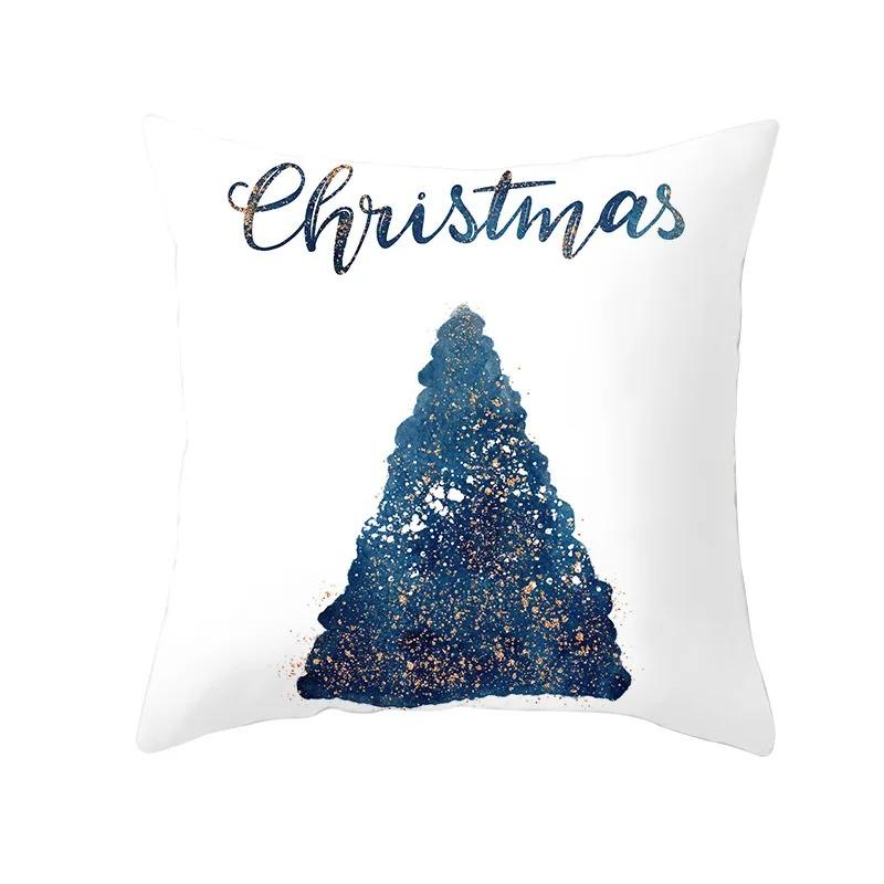 Blue Ink Pillowcase Car Ornaments Office Living Room Sofa Home Pillowcase
