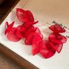 Fabric flower round leopard print ear buckle autumn and winter fashion personality versatile earrings temperament advanced sense earrings women