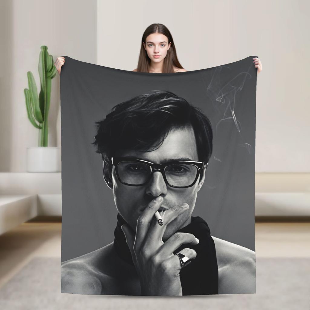 Jacob Elordi Schauspieler Porträt Decke Picknick Flanell Bettwäsche Überwürfe Für Heimdekoration Weich Warm Design Qualität Tagesdecke Geschenkidee