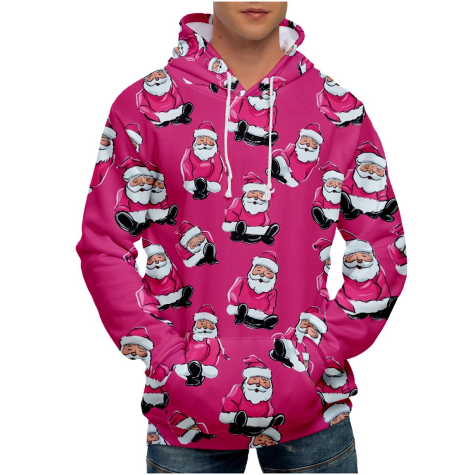 

Мужская свободная толстовка с капюшоном с принтом, мужская повседневная модная спортивная толстовка L розовый