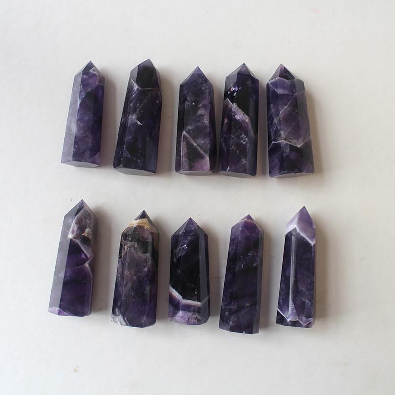 Exquisite Natural Purple Dream Amethyst Quartz Crystal Stone Point Hexagonal Wand