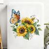 Butterfly and Sunflower Window Sticker Colorful Window Cling Decoration for Home Bedroom Living Room Glass Decor