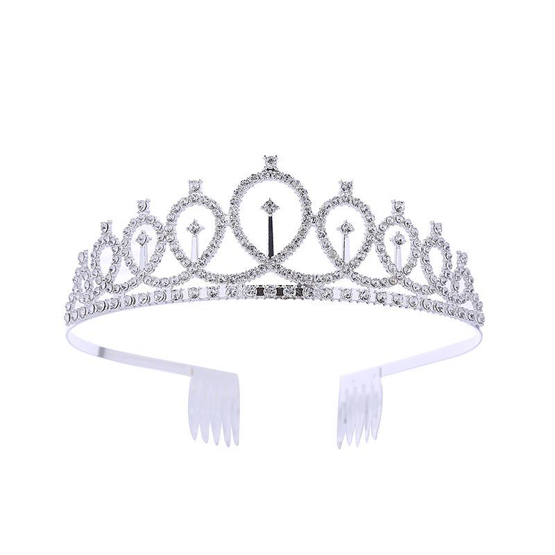European and American Bridal Crown Tiara Alloy Crystal Wedding Hair Accessories Crown Birthday Party Headband Jewelry