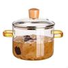 Clear Glass Cooking Pot Set for Beverages and Snacks