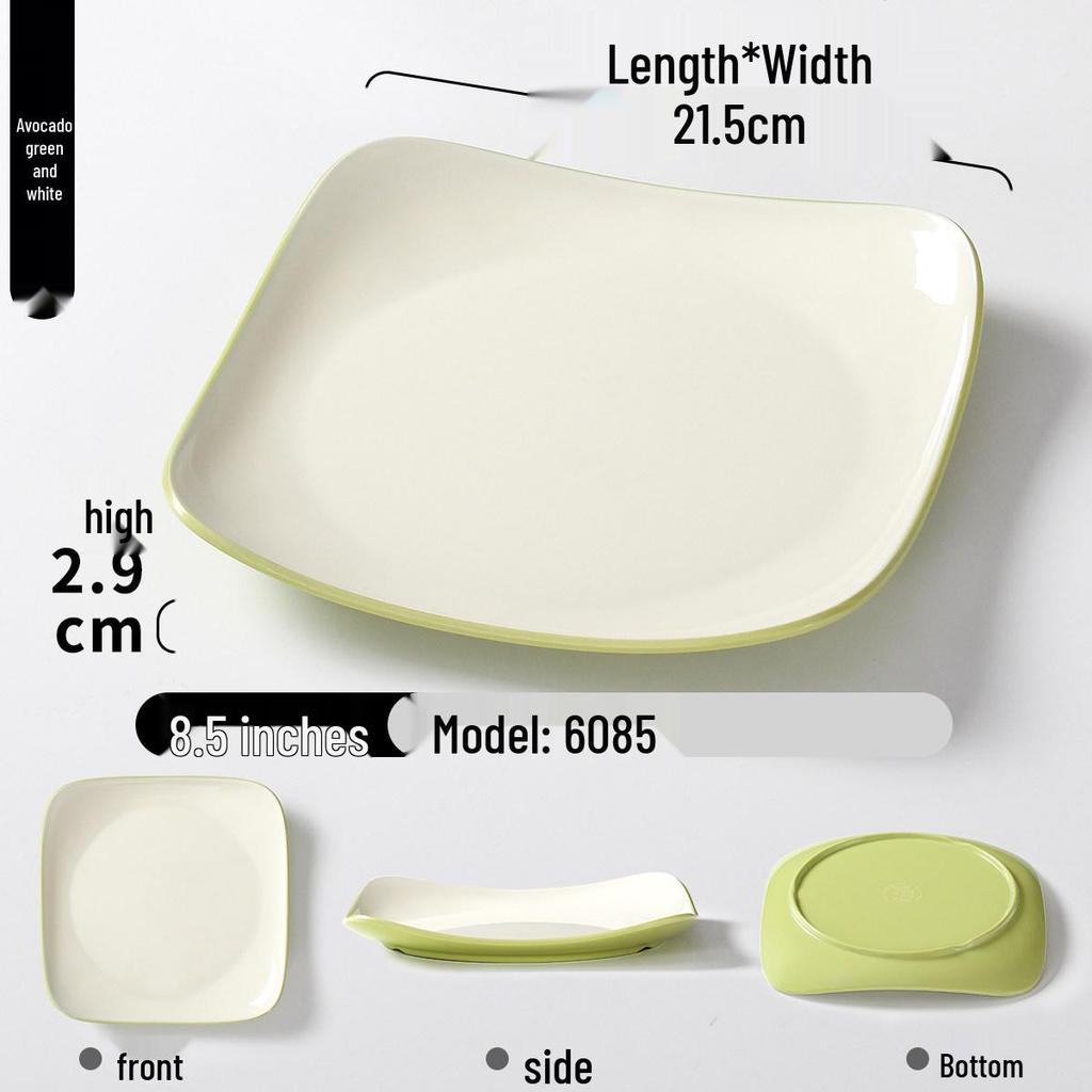Double Color Melamine Square Rice Bowl Plate - Commercial & Catering Use
