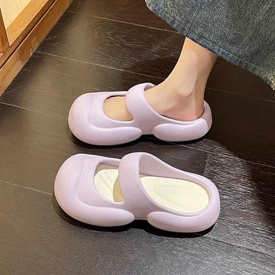 2024 Summer Women's Thick Sole Non-slip Comfortable Light Sandals EVA Stepping On Poo Feeling Outdoor Beach Slippers