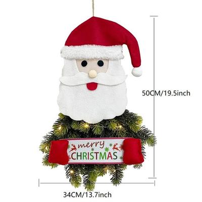 Christmas Decorative Supplies Santa Claus Snowman Christmas Lantern Flower Wreath Pendant