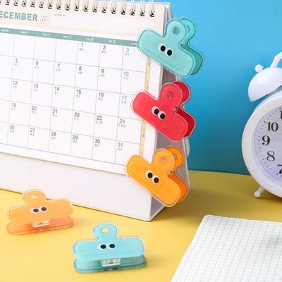 Niedliche Acryl-Taschenclips mit großen Augen Wiederverwendbare Snackbeutelklammern Starker Halt Kunststoffclips für Papier Dokumentenorganisation Büro Schule Zuhause