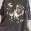 Maglietta Rana che Ulula alla Luna, T-shirt Grafica Rana Vintage, Divertente T-shirt Natura Anfibia, Regalo Fauna Selvatica Cottagecore Foresta Oscura