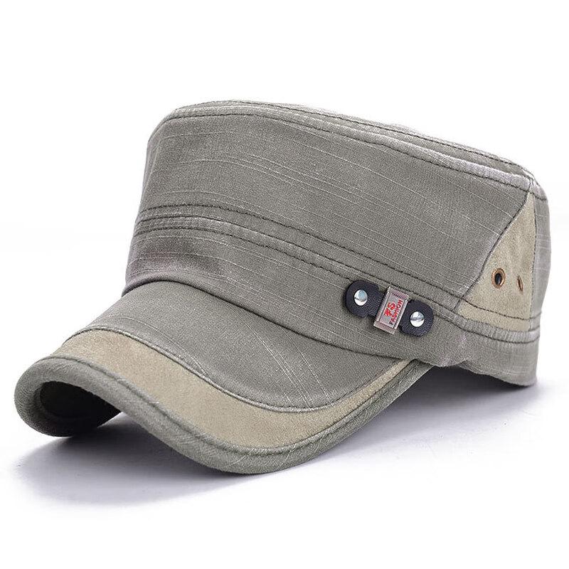 ZHENYUEQI Unisex Flat-Top Distressed Vintage Patchwork Cap