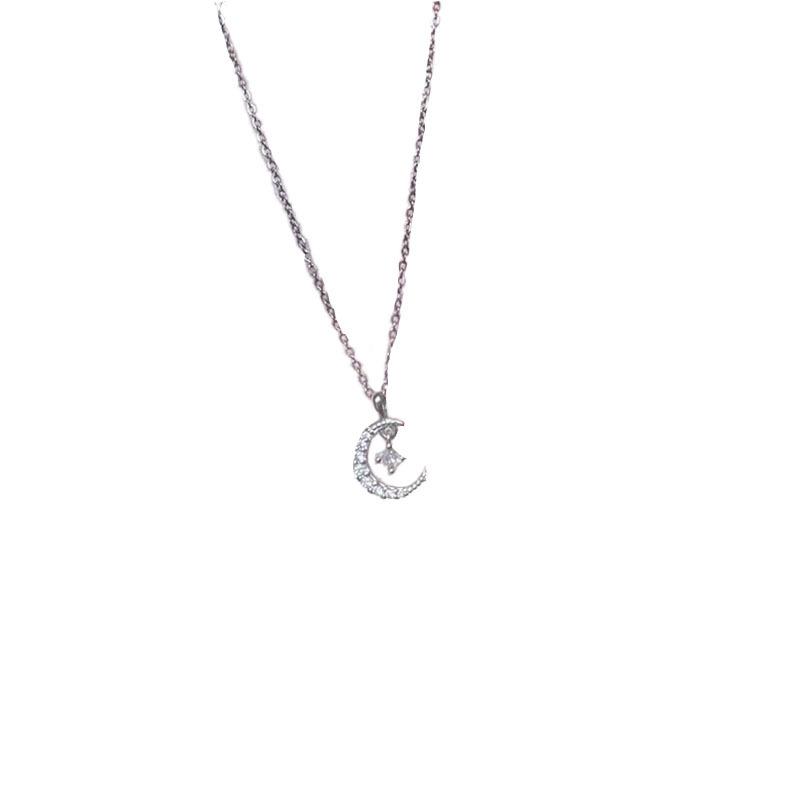 Moon Necklace Women's Summer Light Luxury Niche Design Exquisite High-end Zircon Clavicle Chain